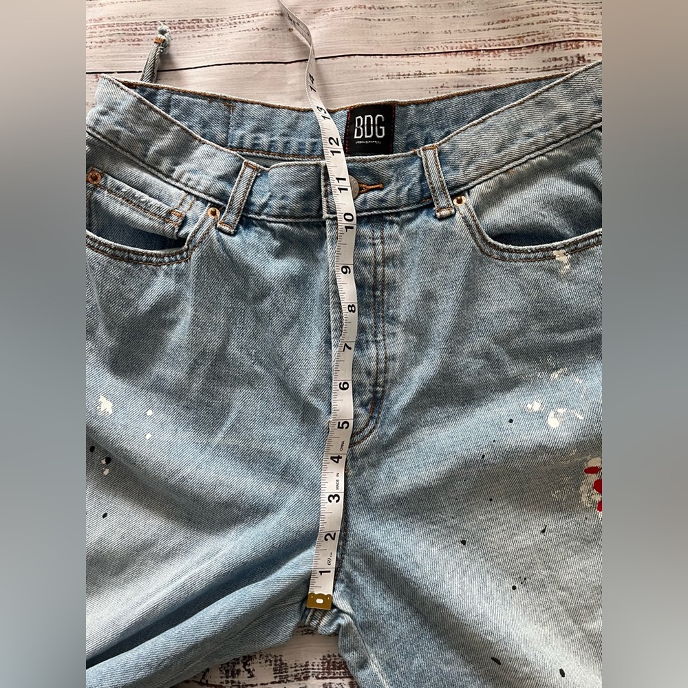 BDG Light Blue Patchwork Paint-Splatter Mom Jeans - image 8